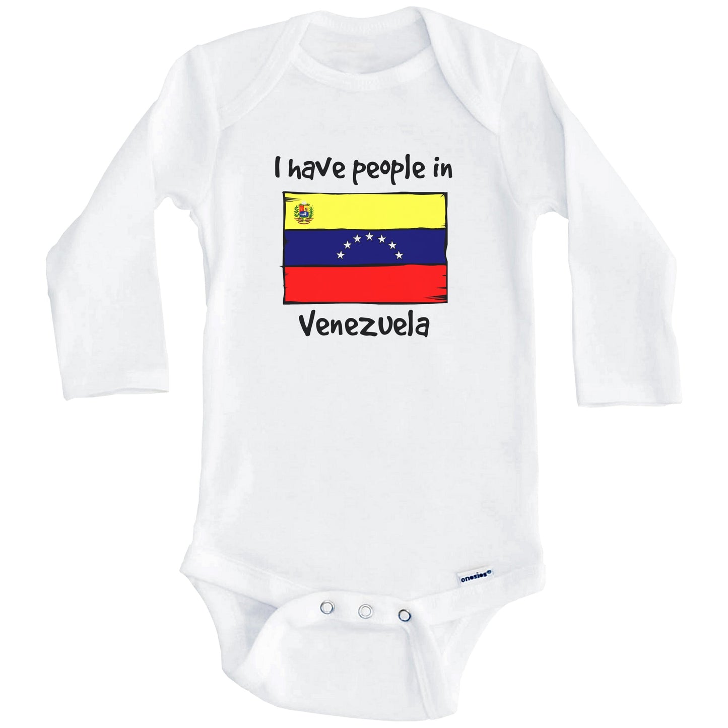 I Have People In Venezuela Venezuelan Flag Baby Bodysuit (Long Sleeves)