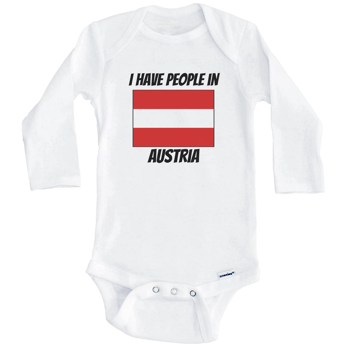 Austrian Flag I Have People In Austria Baby Bodysuit (Long Sleeves)