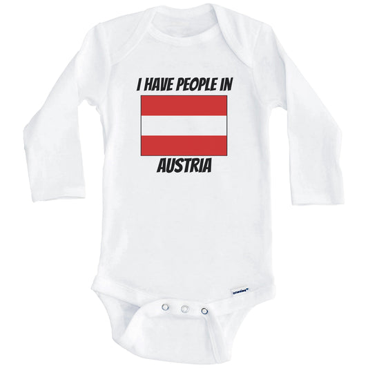 Austrian Flag I Have People In Austria Baby Bodysuit (Long Sleeves)