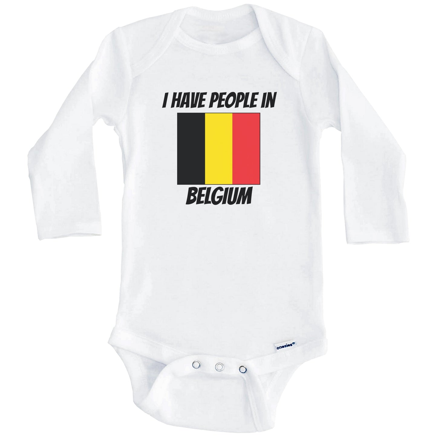 Belgian Flag I Have People In Belgium Baby Bodysuit (Long Sleeves)