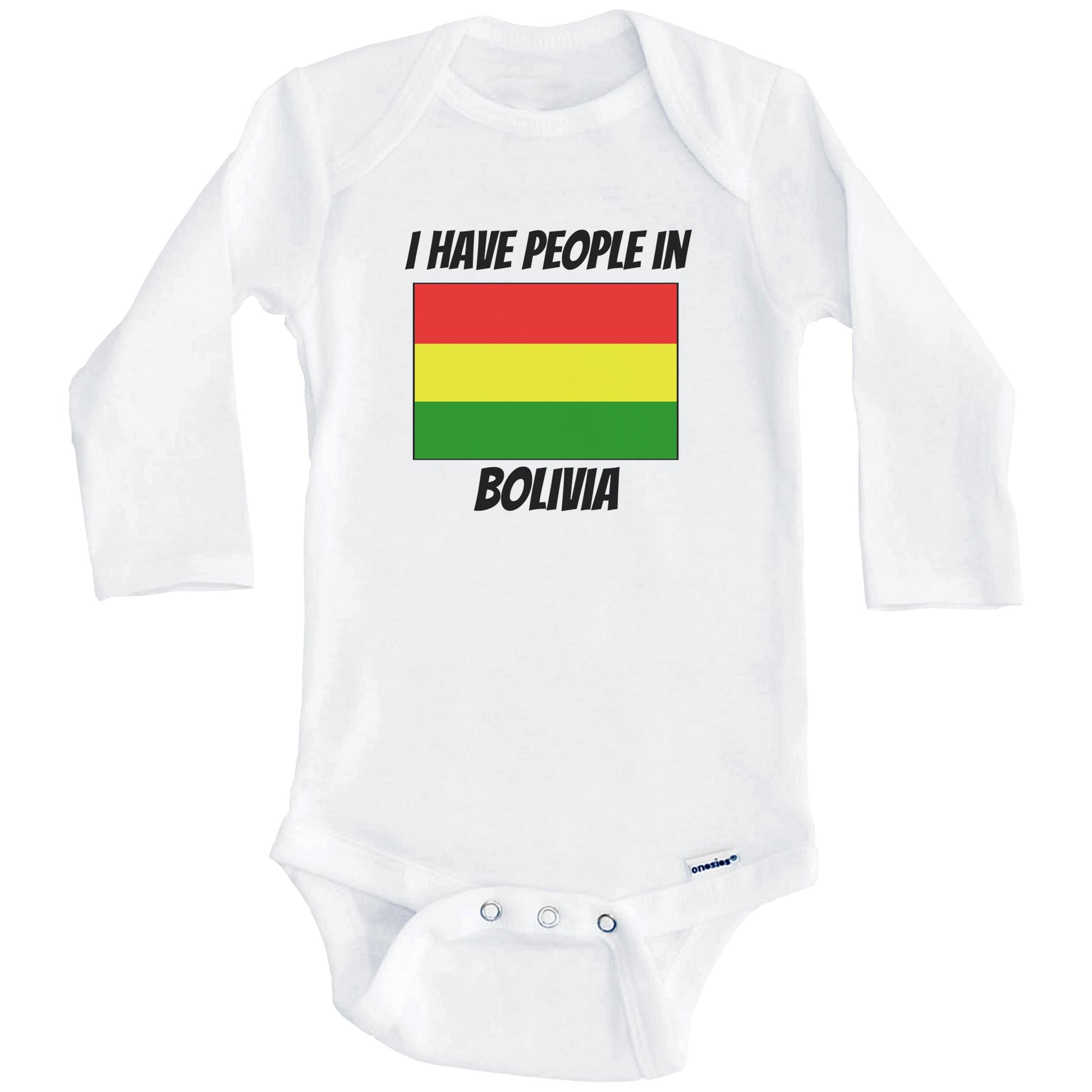 Bolivian Flag I Have People In Bolivia Baby Bodysuit (Long Sleeves)