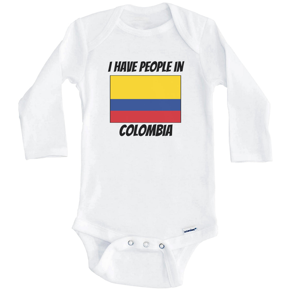 Colombian Flag I Have People In Colombia Baby Bodysuit (Long Sleeves)