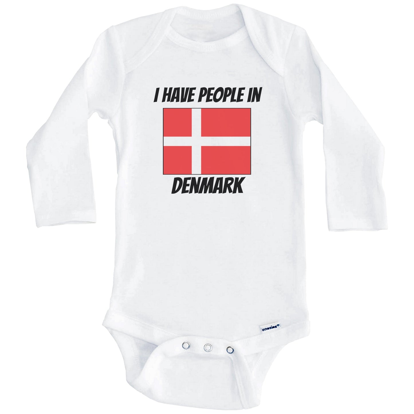 Danish Flag I Have People In Denmark Baby Bodysuit (Long Sleeves)