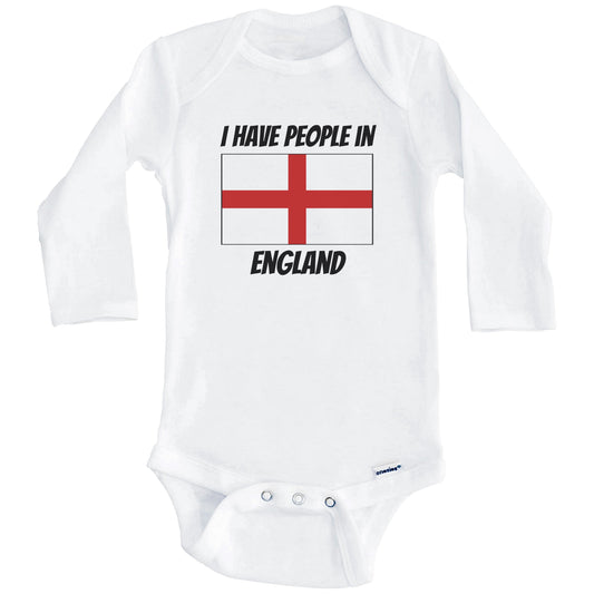 English Flag I Have People In England Baby Bodysuit (Long Sleeves)