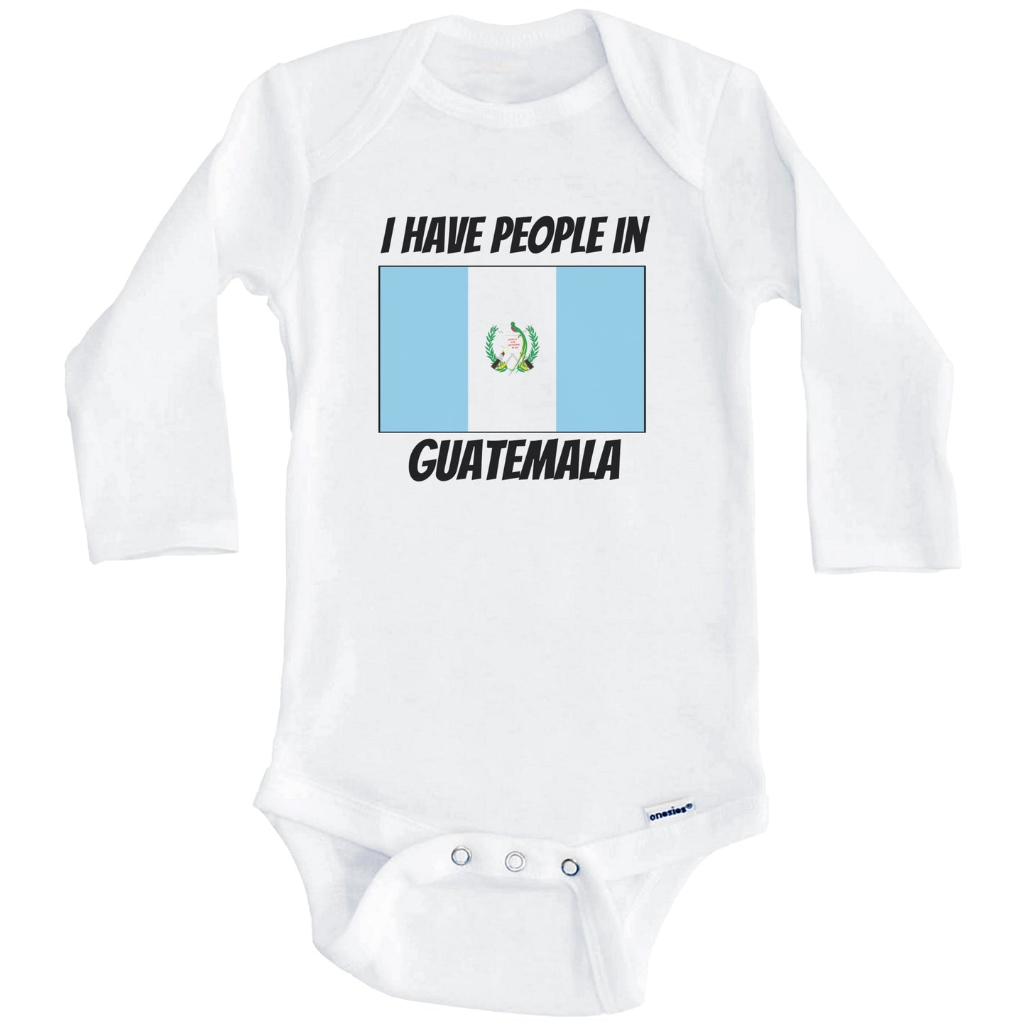 Guatemalan Flag I Have People In Guatemala Baby Bodysuit (Long Sleeves)