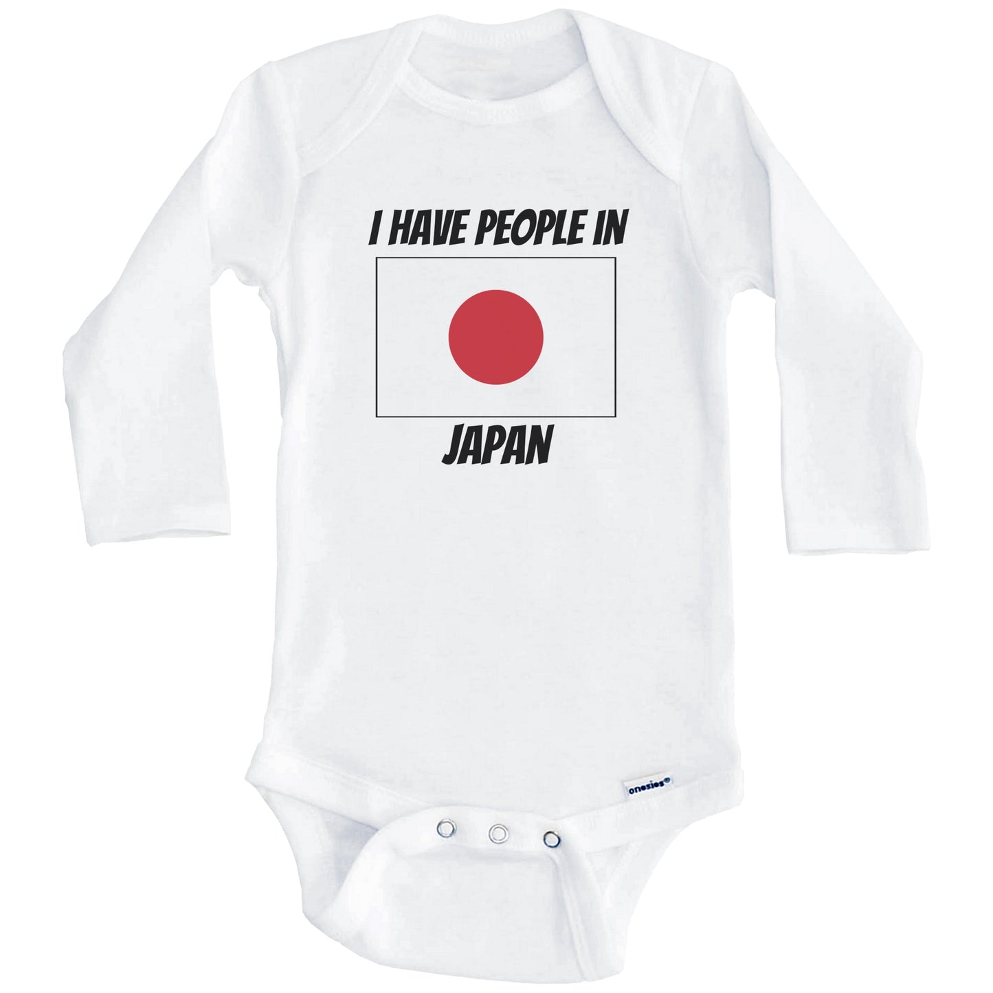 Japanese Flag I Have People In Japan Baby Bodysuit (Long Sleeves)