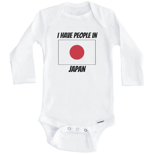 Japanese Flag I Have People In Japan Baby Bodysuit (Long Sleeves)