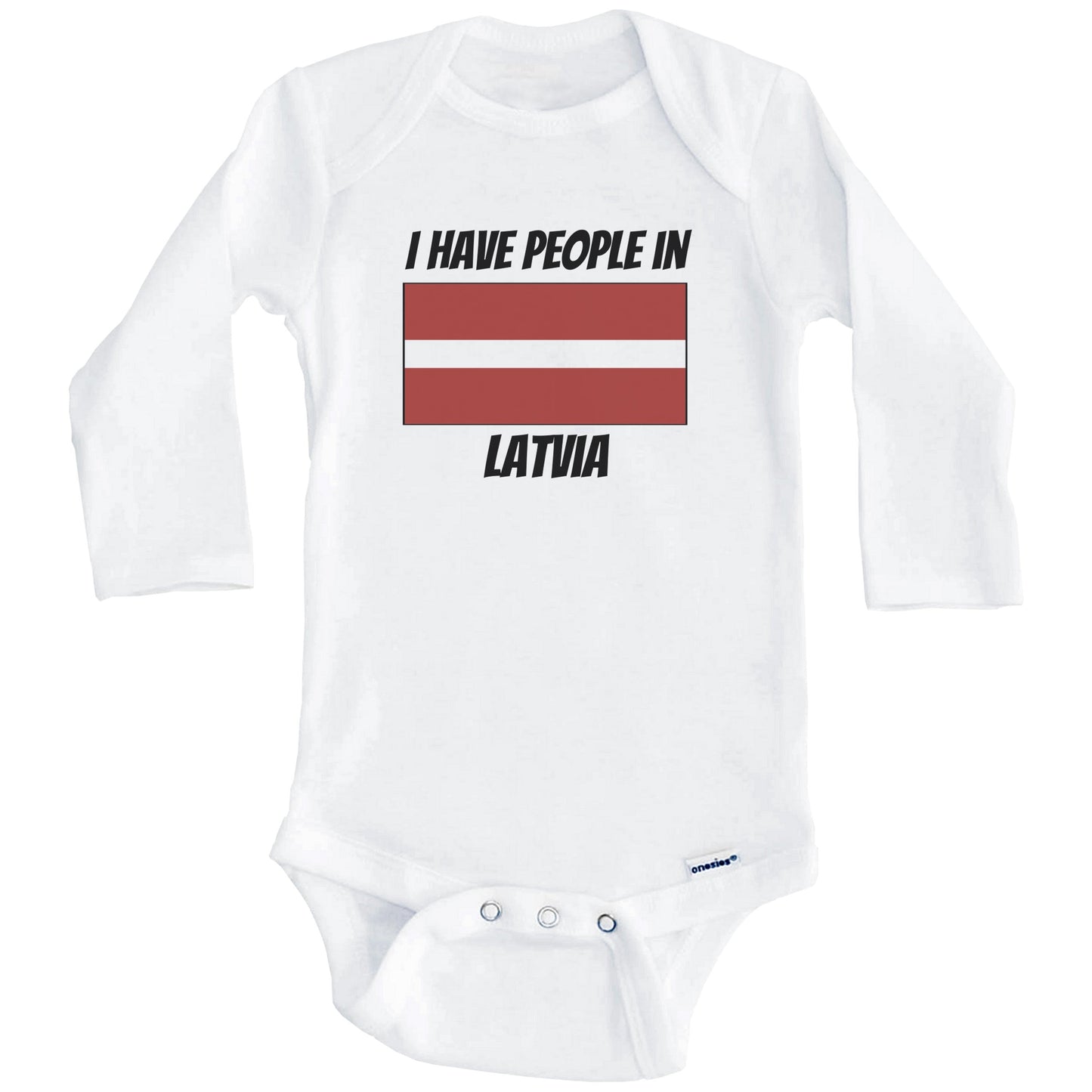 Latvian Flag I Have People In Latvia Baby Bodysuit (Long Sleeves)