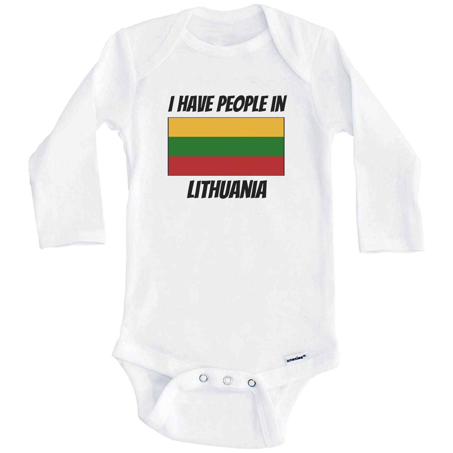 Lithuanian Flag I Have People In Lithuania Baby Bodysuit (Long Sleeves)