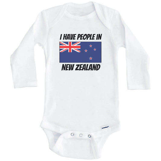 Kiwi Flag I Have People In New Zealand Baby Bodysuit (Long Sleeves)