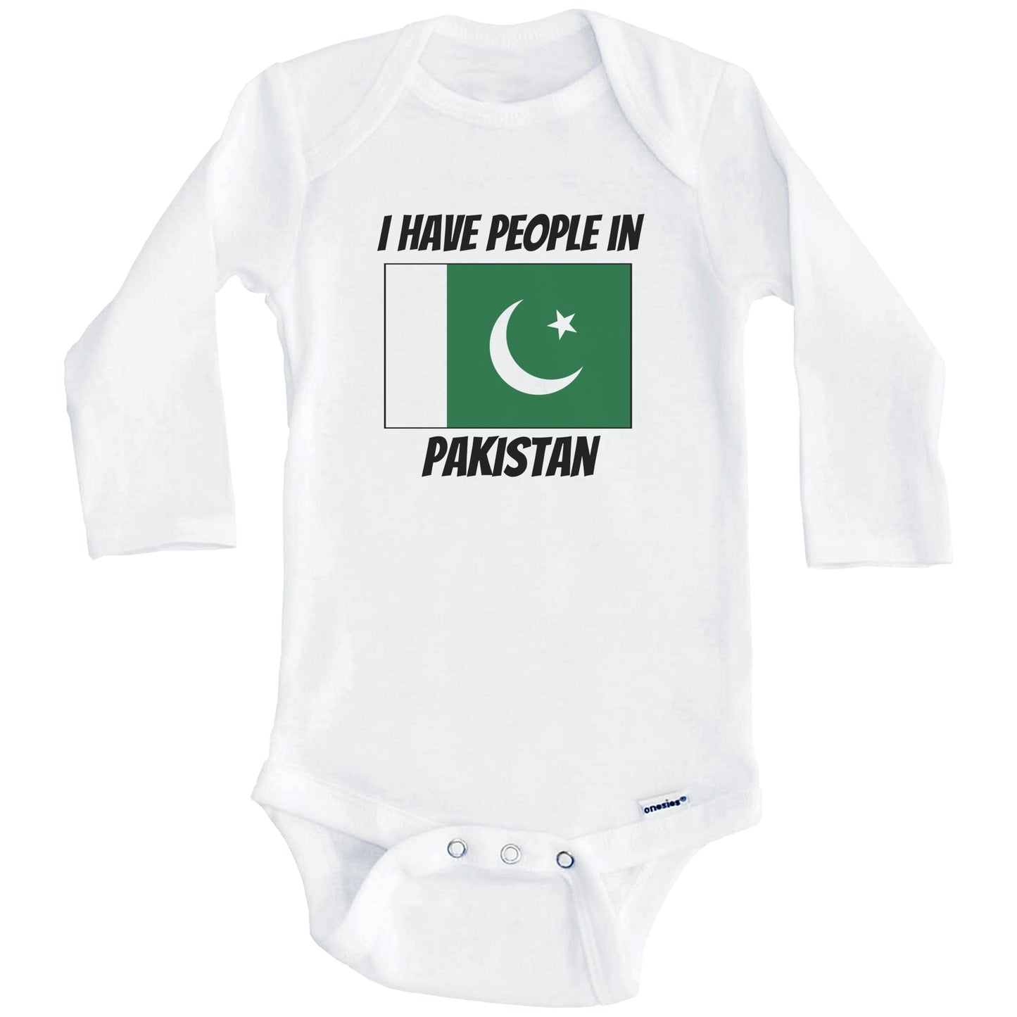 Pakistani Flag I Have People In Pakistan Baby Bodysuit (Long Sleeves)