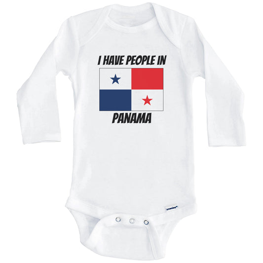 Panamanian Flag I Have People In Panama Baby Bodysuit (Long Sleeves)