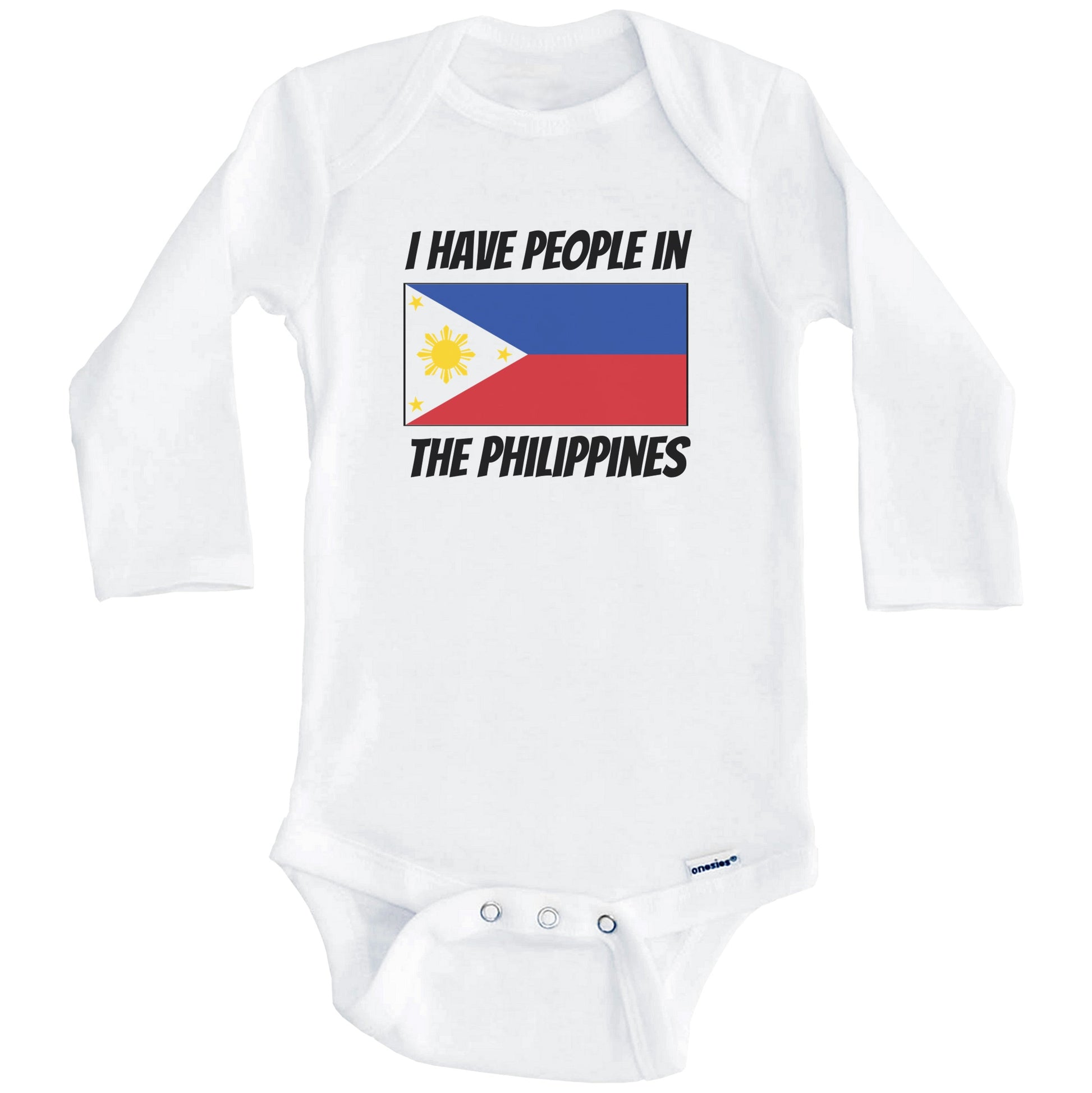 Filipino Flag I Have People In the Philippines Baby Bodysuit (Long Sleeves)