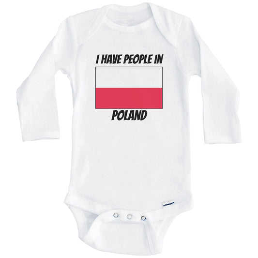 Polish Flag I Have People In Poland Baby Bodysuit (Long Sleeves)
