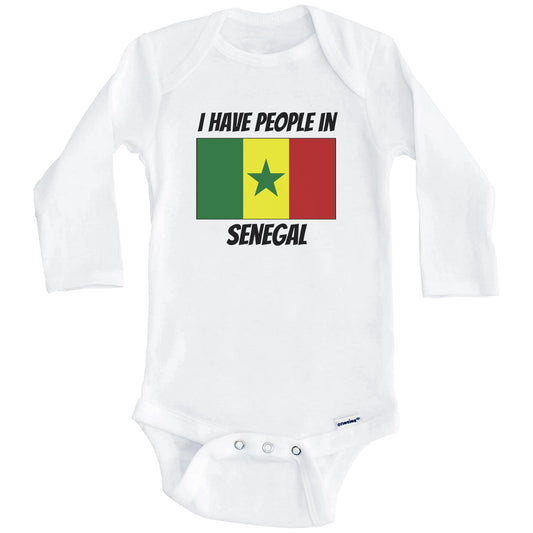Senegalese Flag I Have People In Senegal Baby Bodysuit (Long Sleeves)