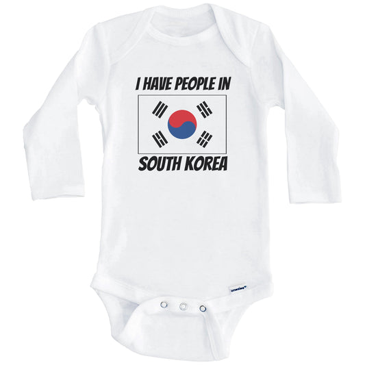 Korean Flag I Have People In South Korea Baby Bodysuit (Long Sleeves)