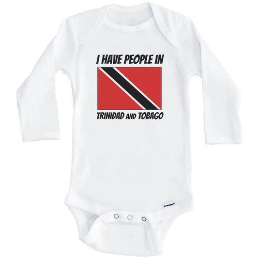 Trinidadian Flag I Have People In Trinidad and Tobago Baby Bodysuit (Long Sleeves)