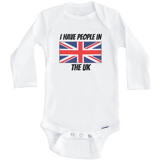 British Flag I Have People In the UK Baby Bodysuit (Long Sleeves)