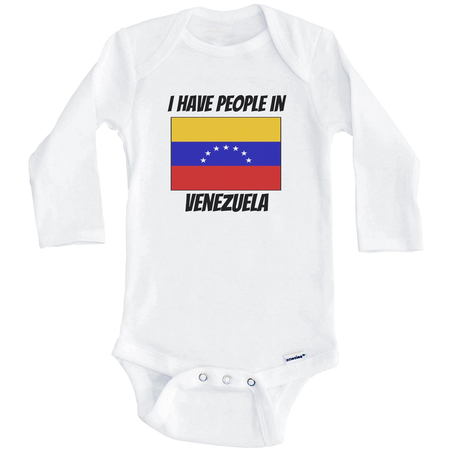 Venezuelan Flag I Have People In Venezuela Baby Bodysuit (Long Sleeves)