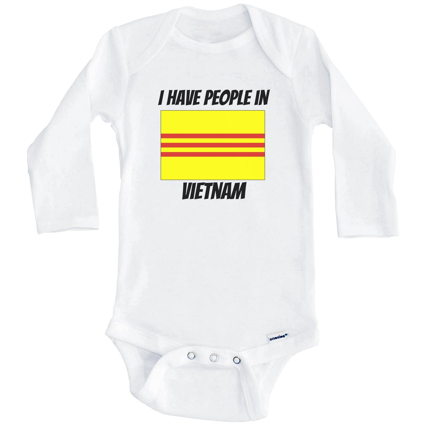 South Vietnamese Flag I Have People In Vietnam Baby Bodysuit (Long Sleeves)