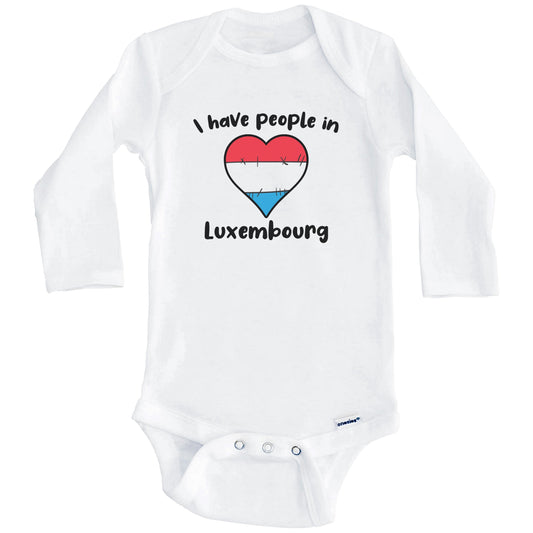 Luxembourgish Flag Heart I Have People In Luxembourg Baby Bodysuit (Long Sleeves)