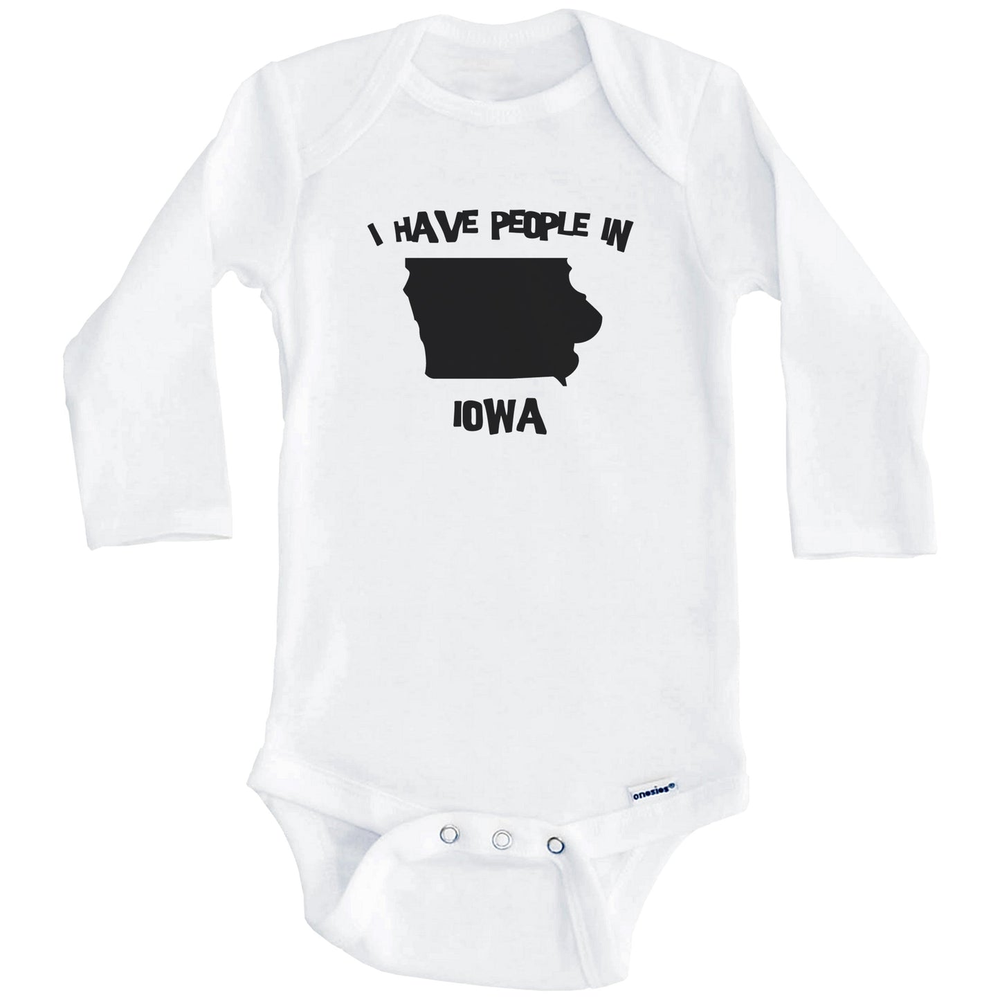 State Silhouette I Have People In Iowa Baby Bodysuit (Long Sleeves)