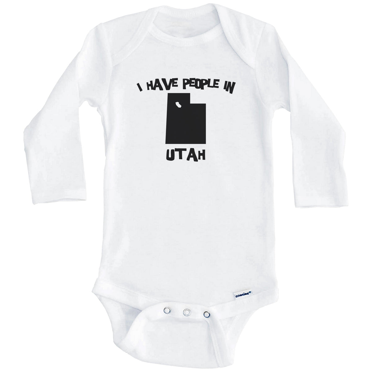 State Silhouette I Have People In Utah Baby Bodysuit (Long Sleeves)