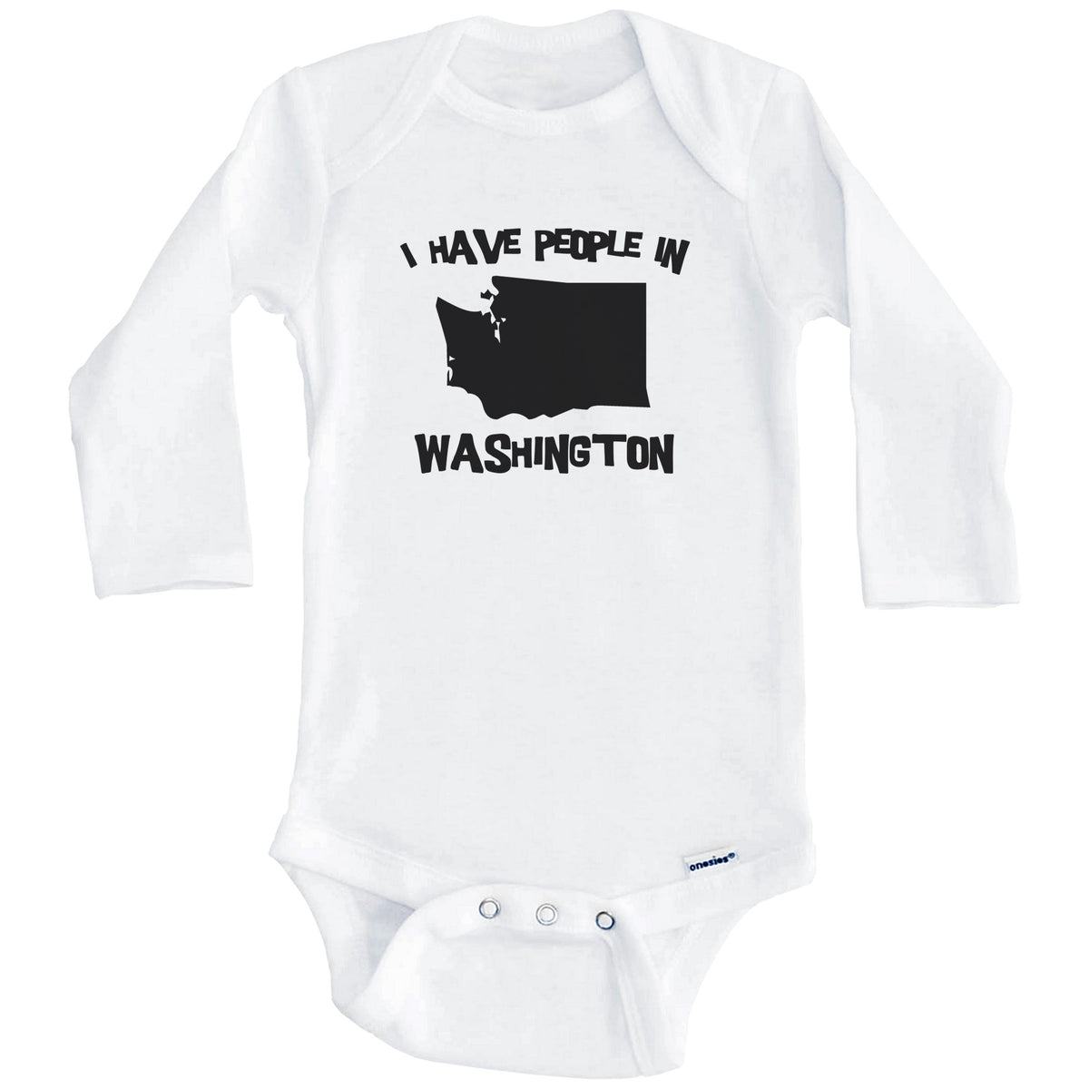 State Silhouette I Have People In Washington Baby Bodysuit (Long Sleeves)