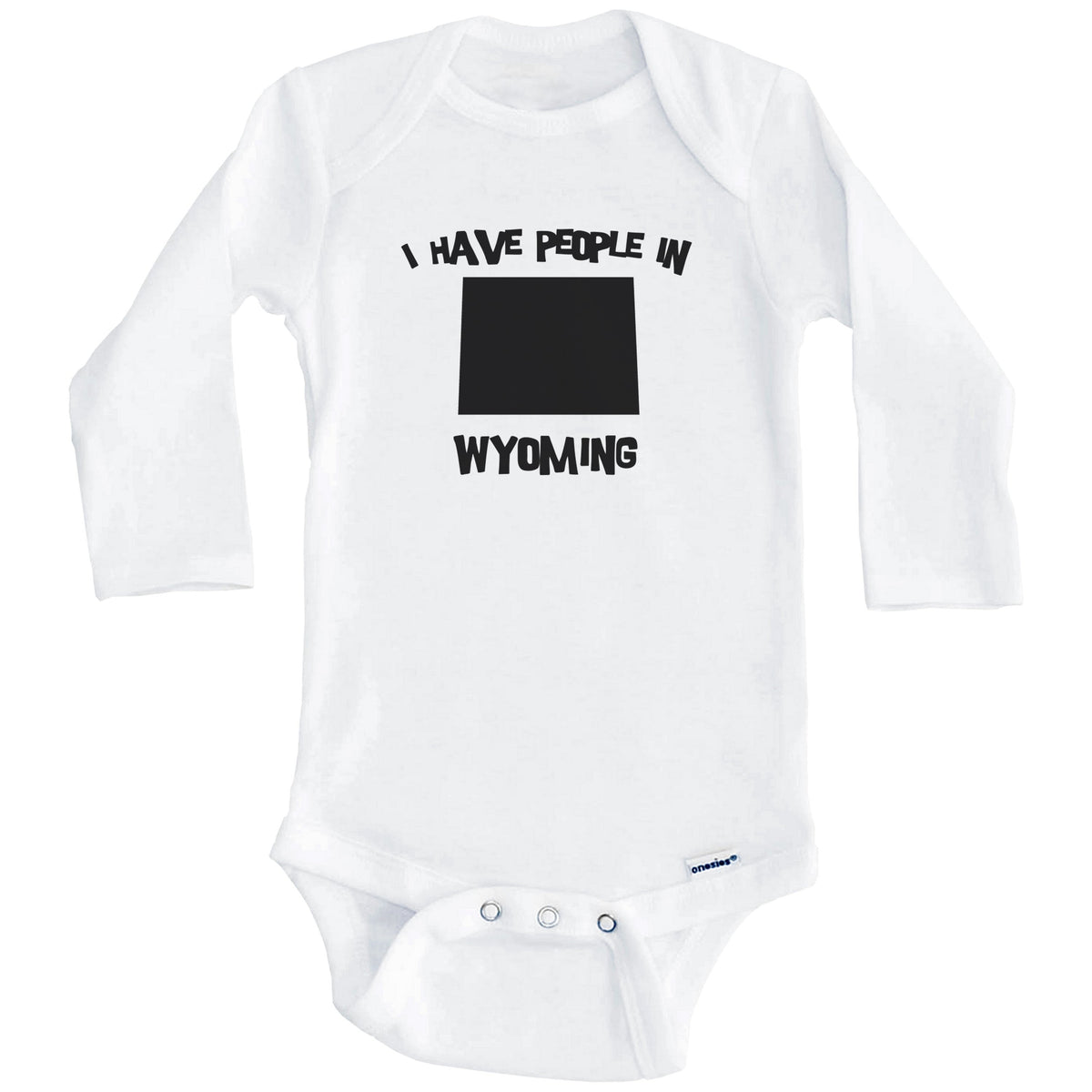 State Silhouette I Have People In Wyoming Baby Bodysuit (Long Sleeves)