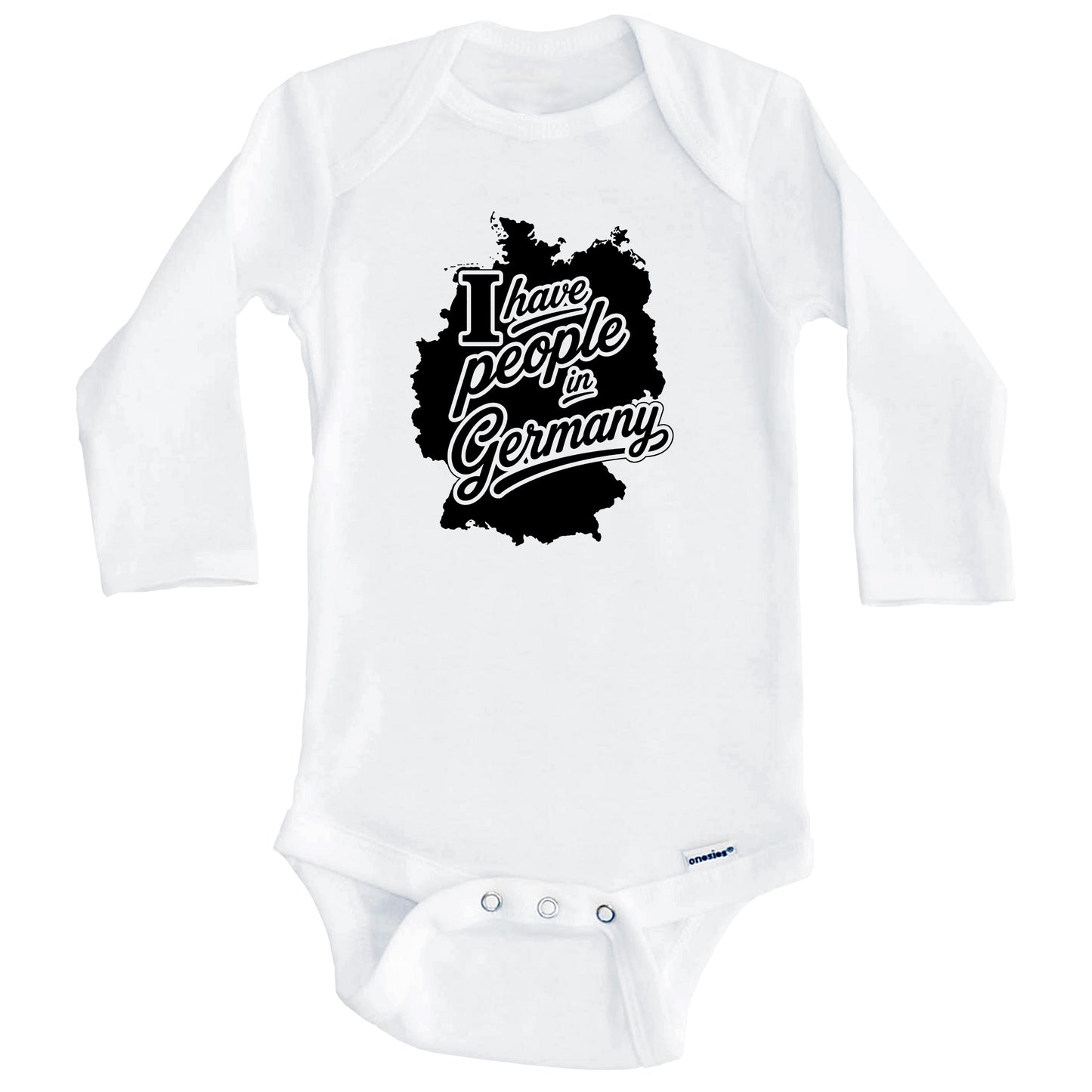 I Have People In Germany Country Silhouette Baby Bodysuit (Long Sleeves)