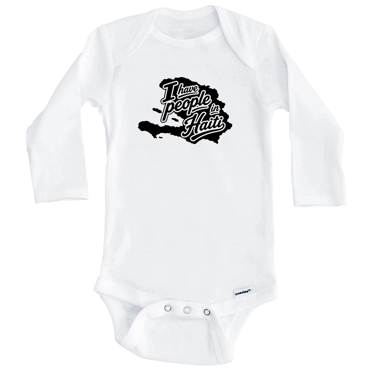I Have People In Haiti Country Silhouette Baby Bodysuit (Long Sleeves)