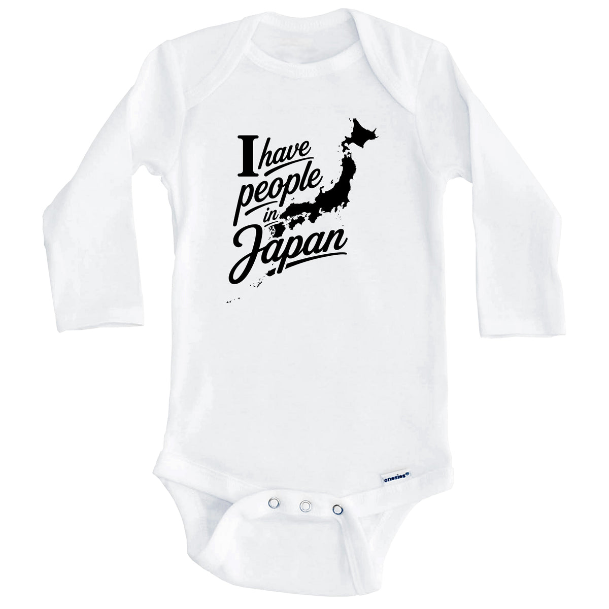 I Have People In Japan Country Silhouette Baby Bodysuit (Long Sleeves)