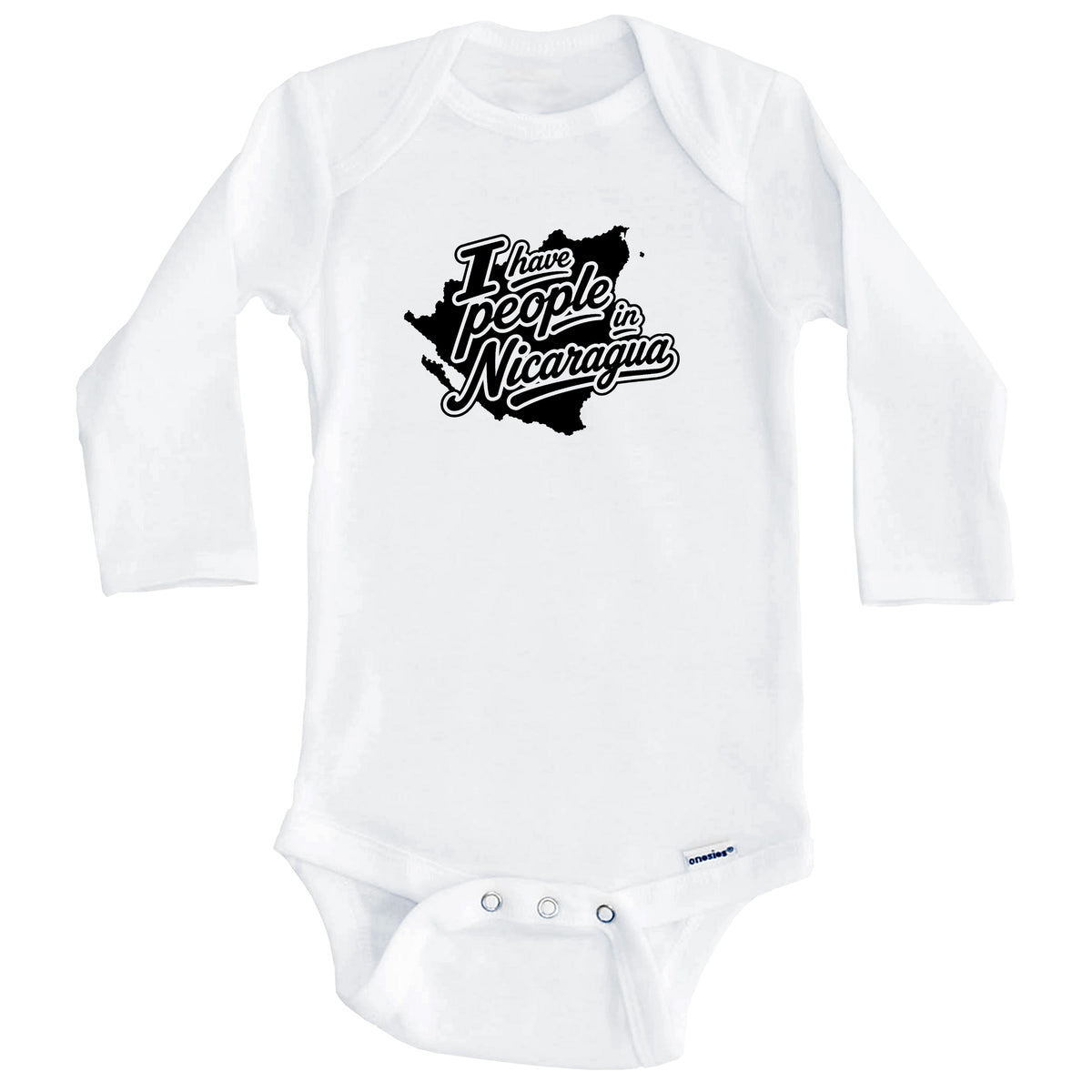 I Have People In Nicaragua Country Silhouette Baby Bodysuit (Long Sleeves)