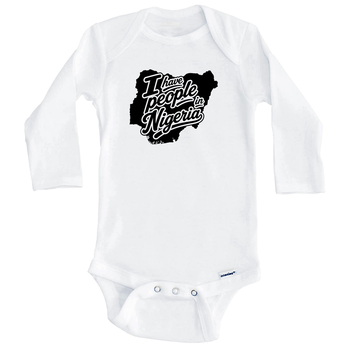 I Have People In Nigeria Country Silhouette Baby Bodysuit (Long Sleeves)