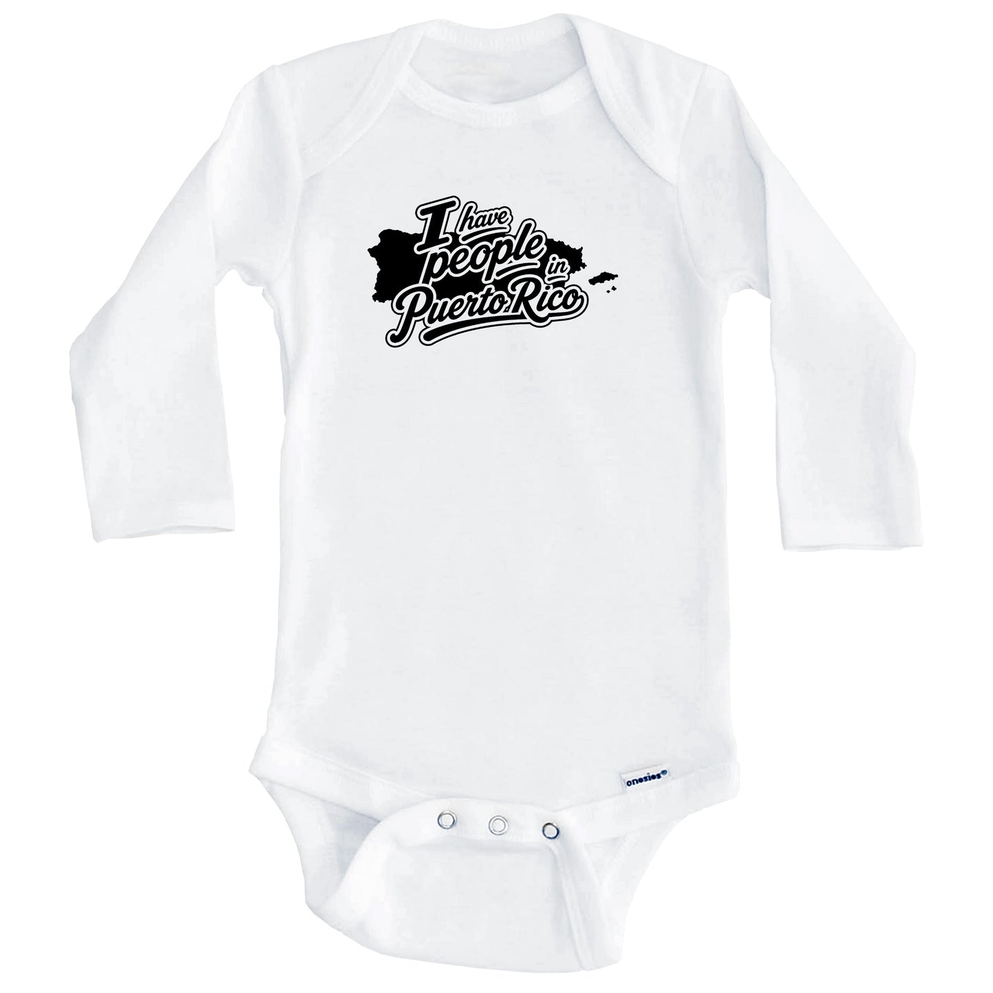 I Have People In Puerto Rico Silhouette Baby Bodysuit (Long Sleeves)
