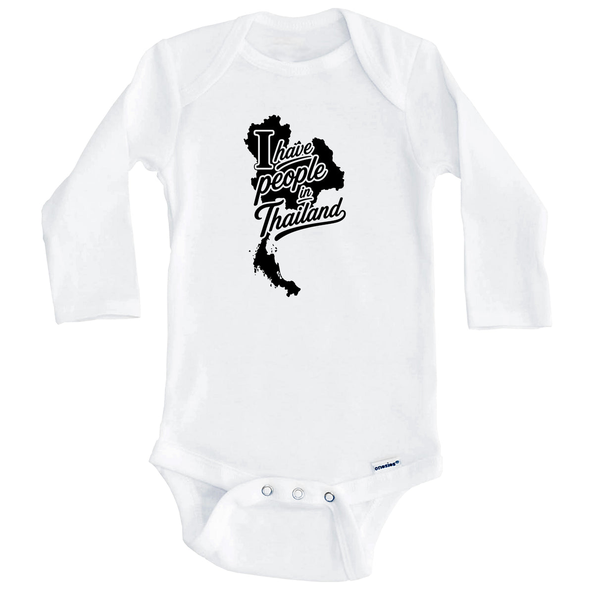 I Have People In Thailand Country Silhouette Baby Bodysuit (Long Sleeves)
