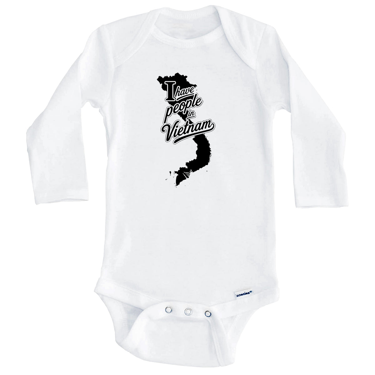 I Have People In Vietnam Country Silhouette Baby Bodysuit (Long Sleeves)