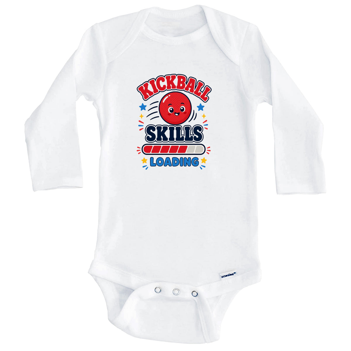 Kickball Skills Loading Funny Sports Humor Baby Bodysuit (Long Sleeves)