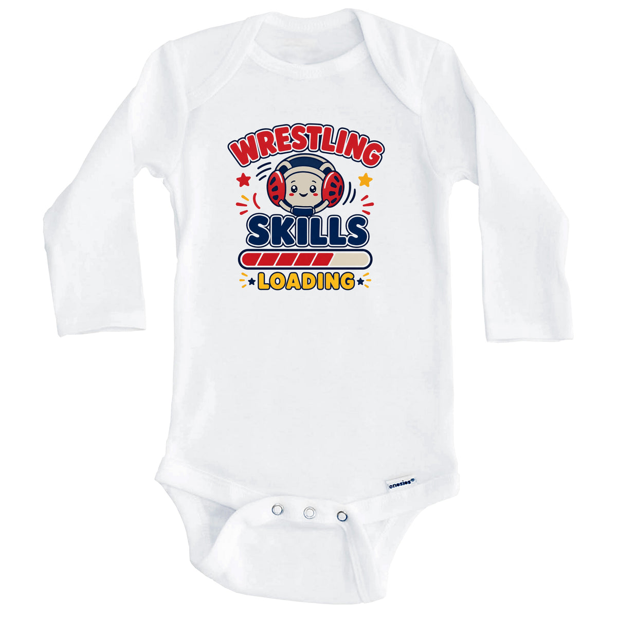 Wrestling Skills Loading Funny Sports Humor Baby Bodysuit (Long Sleeves)