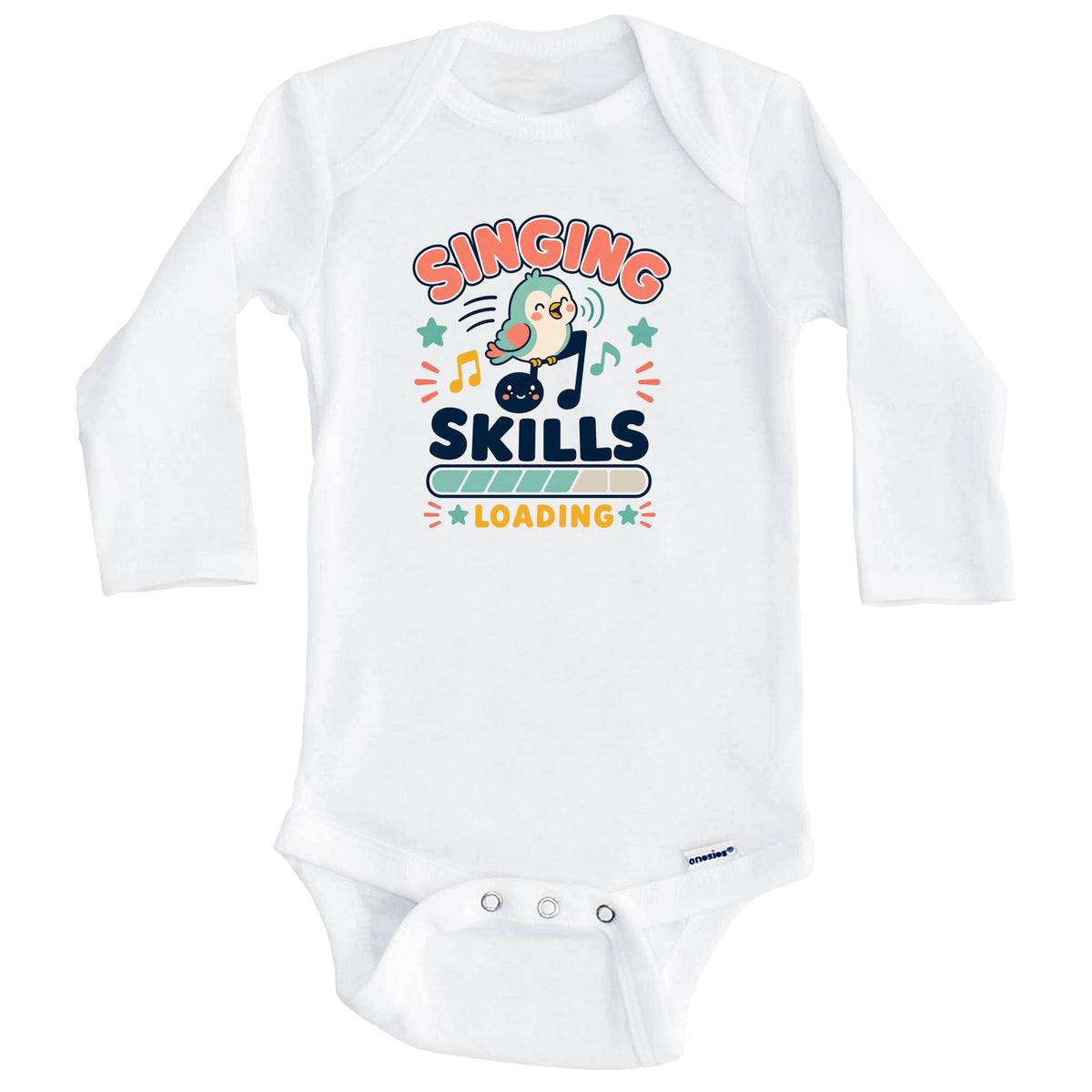 Singing Skills Loading Funny Singer Humor Baby Bodysuit (Long Sleeves)