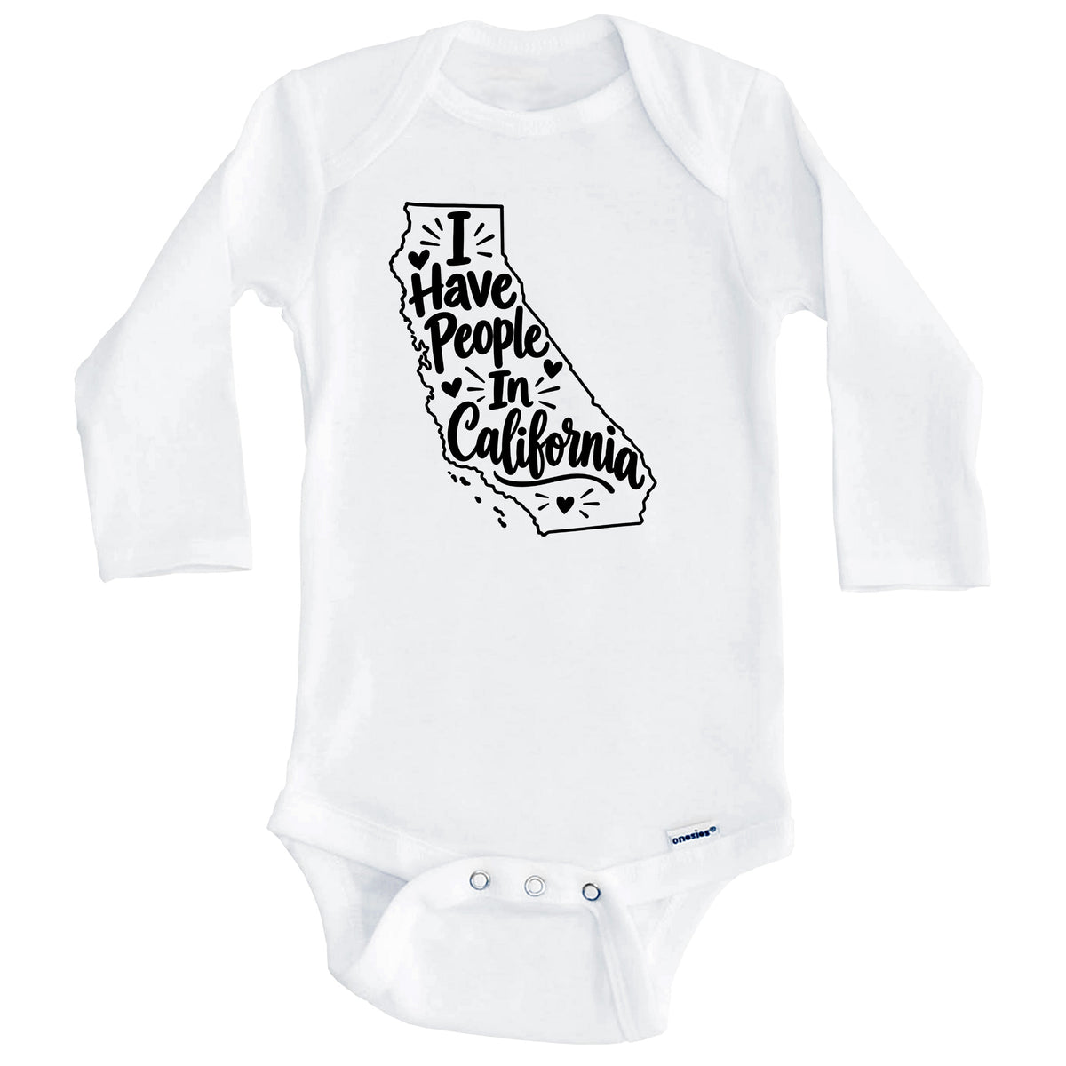 I Have People In California Cute State Silhouette Baby Bodysuit (Long Sleeves)
