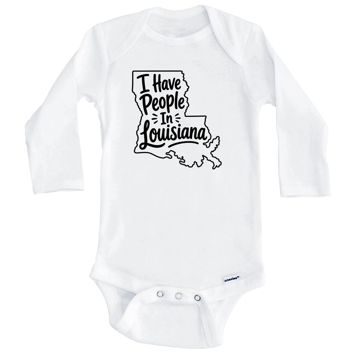 I Have People In Louisiana Cute State Silhouette Baby Bodysuit (Long Sleeves)