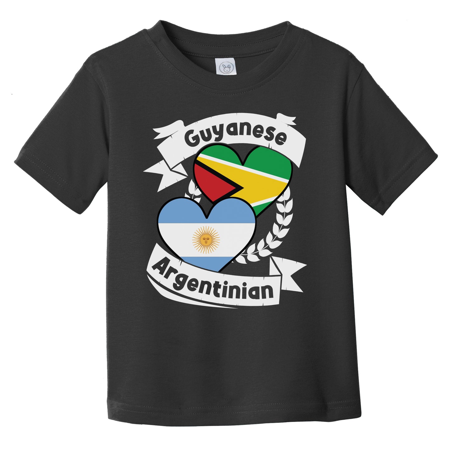 Guyanese Argentinian Heart Flags Guyana Argentina Infant Toddler T-Shirt