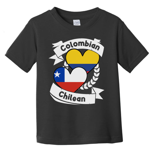 Colombian Chilean Heart Flags Colombia Chile Infant Toddler T-Shirt