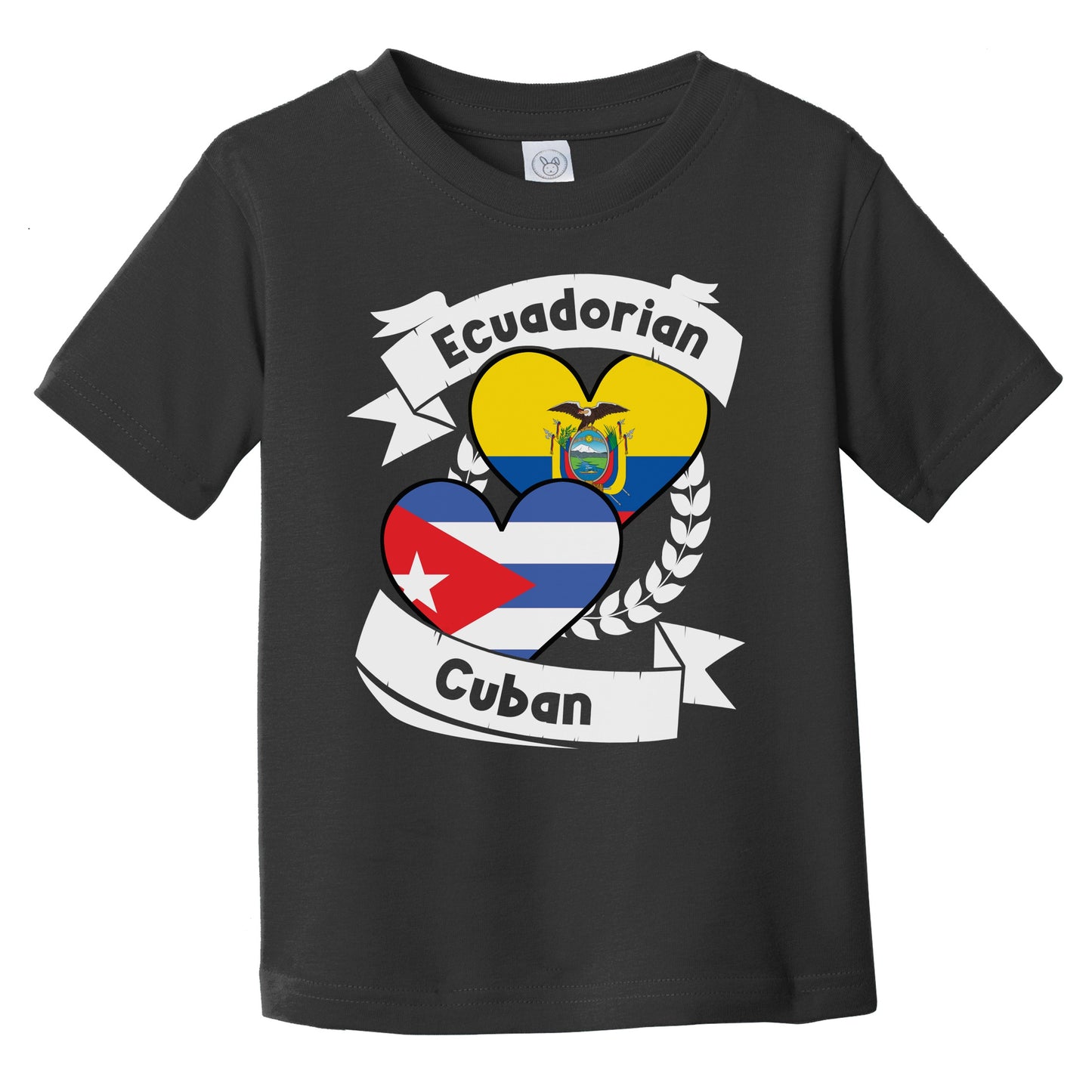 Ecuadorian Cuban Heart Flags Ecuador Cuba Infant Toddler T-Shirt