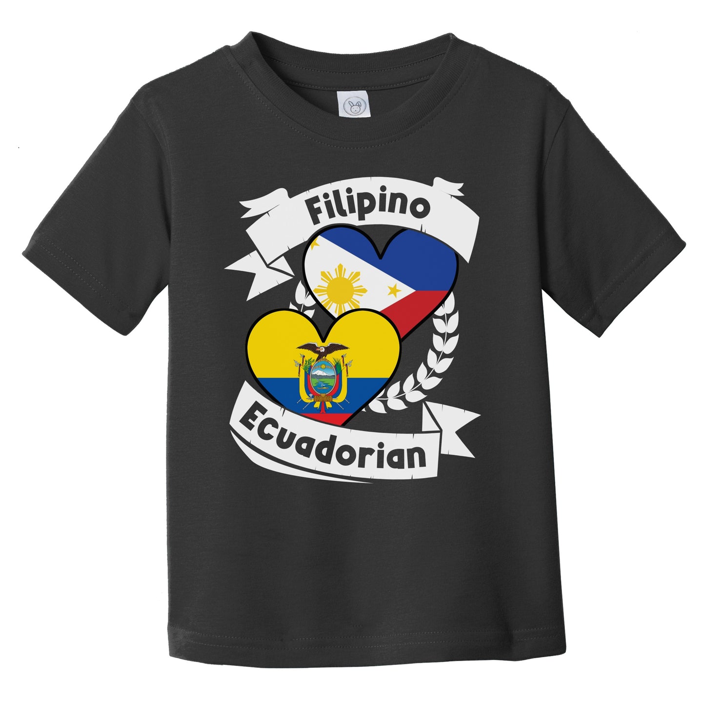 Filipino Ecuadorian Heart Flags Philippines Ecuador Infant Toddler T-Shirt