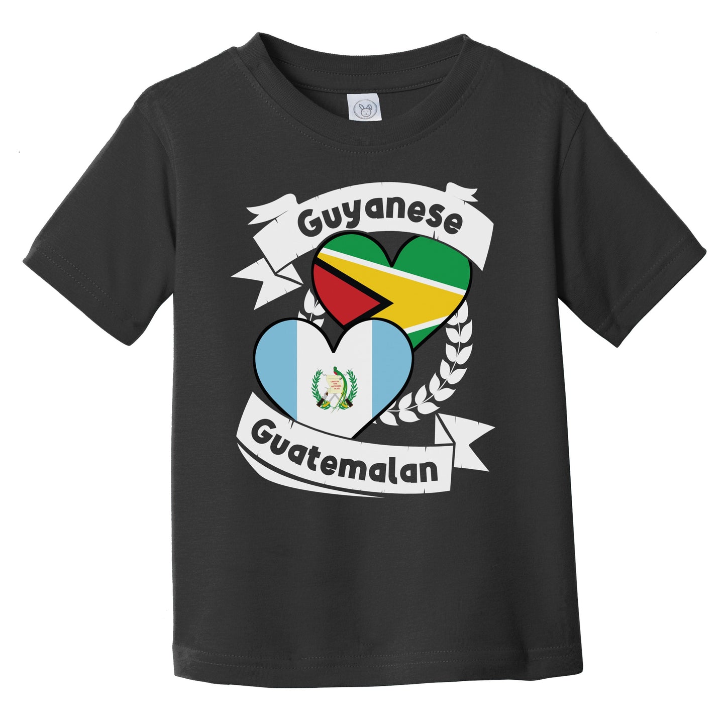 Guyanese Guatemalan Heart Flags Guyana Guatemala Infant Toddler T-Shirt