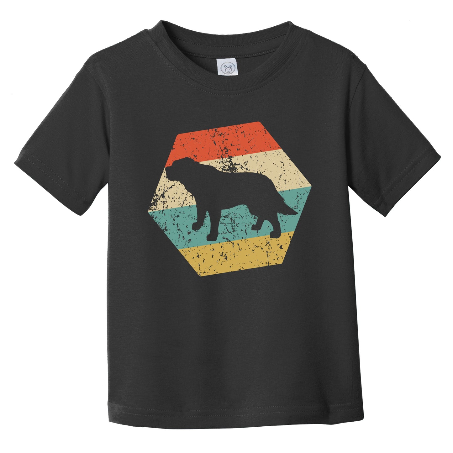 St. Bernard Dog Breed Retro Distressed Hexagon Infant Toddler T-Shirt