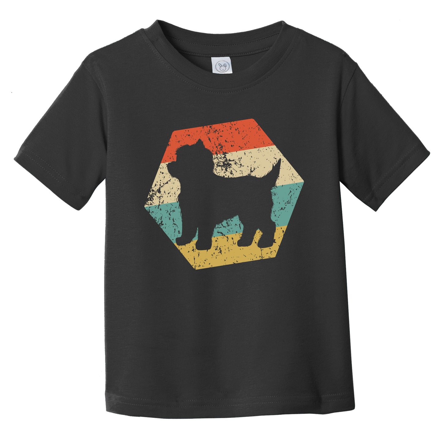 Cairn Terrier Dog Breed Retro Distressed Hexagon Infant Toddler T-Shirt