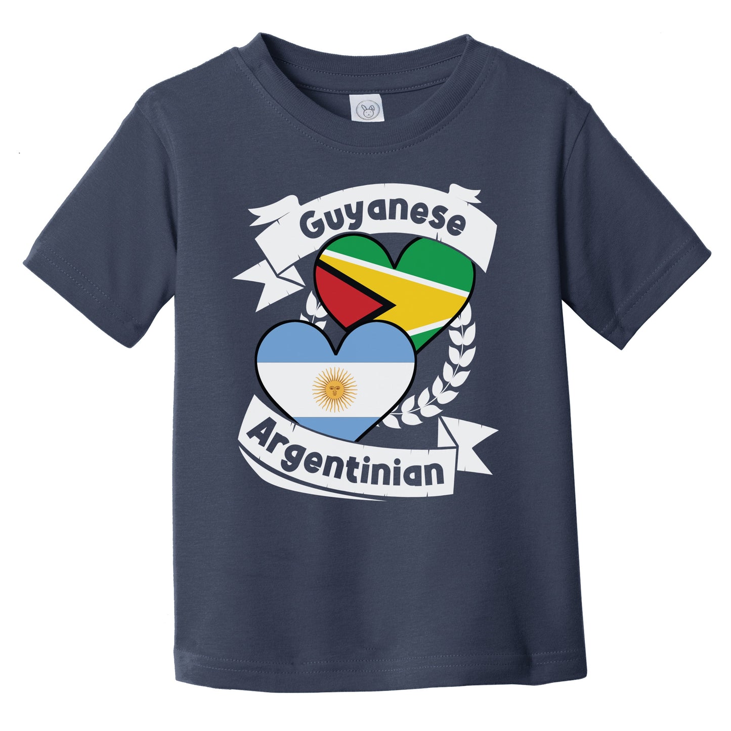 Guyanese Argentinian Heart Flags Guyana Argentina Infant Toddler T-Shirt